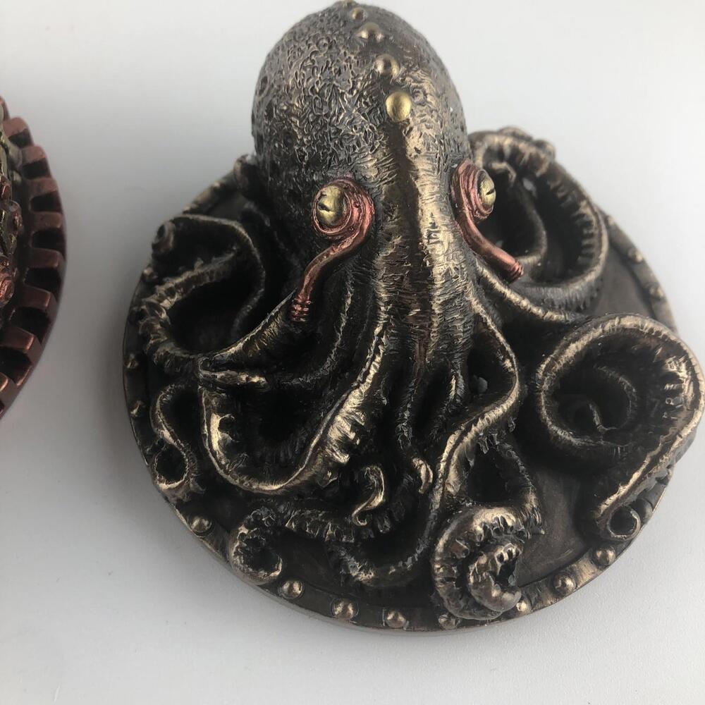 Decorative Bronze Finish Steampunk Octopus Trinket Box Kraken Norse Sea Monster - Picture 5 of 9